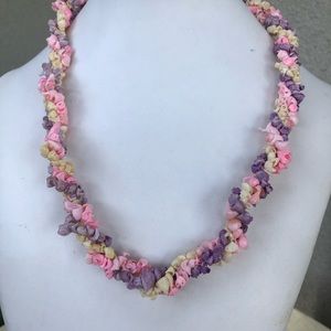 Boho pastels tiny shell choker necklace 10”
